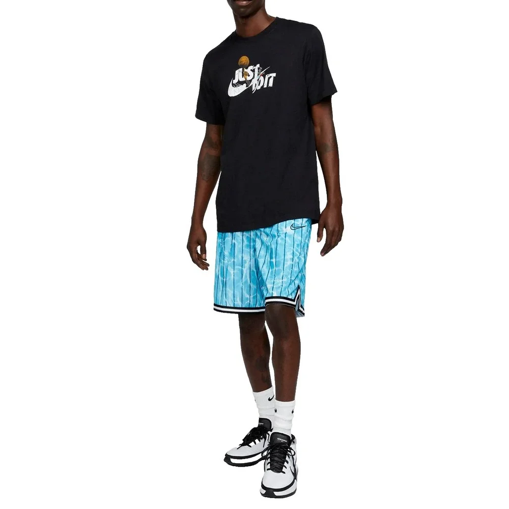 NIKE Basketball Just Do It Splatter T-Shirt Mens Small Black DB5984 010